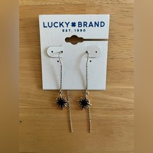 Luck Brand Gold & Black Star Earrings